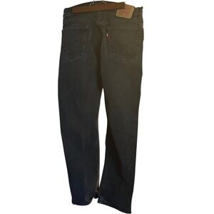 Levi's 505‎ Mens Jeans 36x34 Black Dark Wash Regular Fit Denim Straight Leg